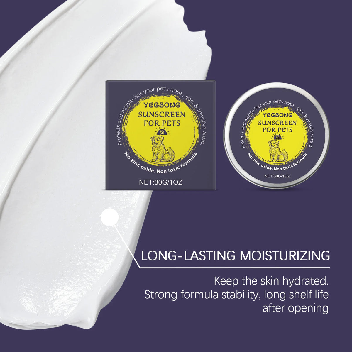 YEGBONG Pet Sunscreen Cream for Dog and Cat Skin Protection