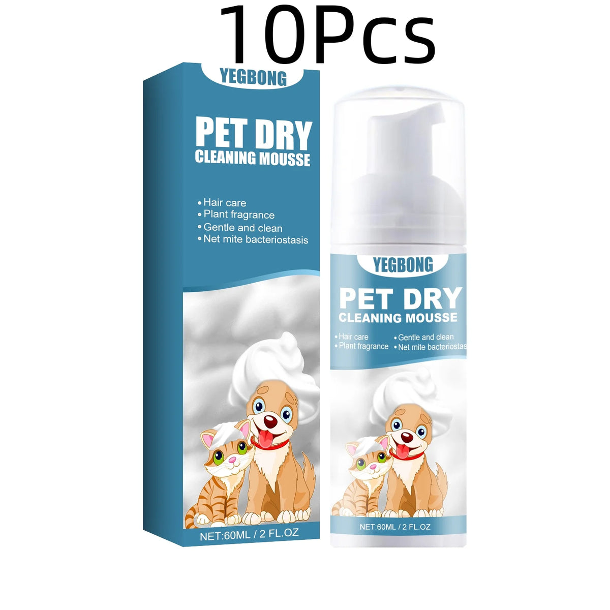 YEGBONG Pet Dry Shampoo Mousse for Gentle Skin Cleansing