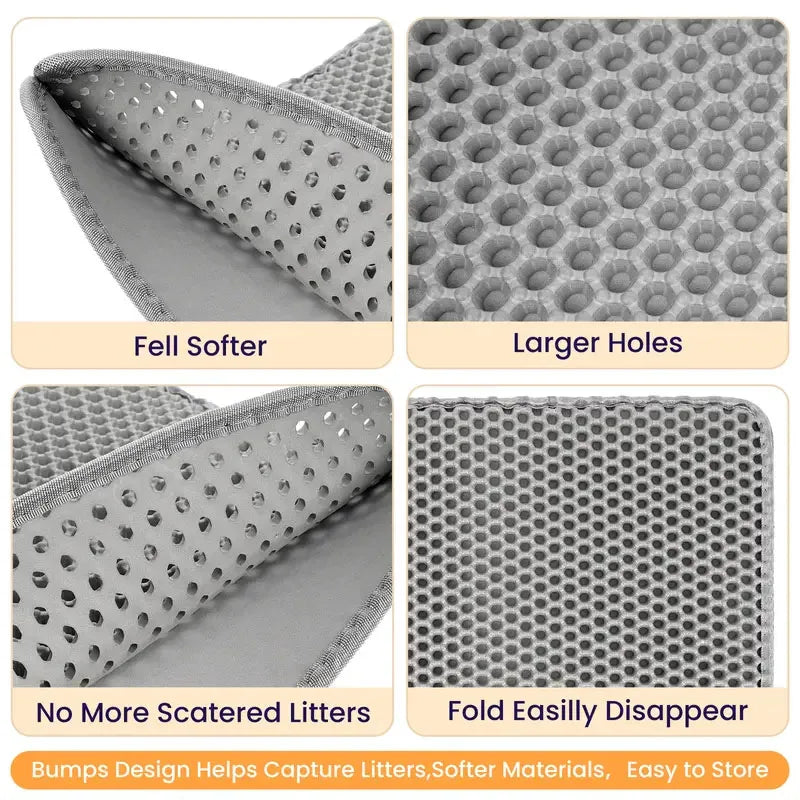 Waterproof Double Layer Cat Litter Trapping Mat For Clean Floors