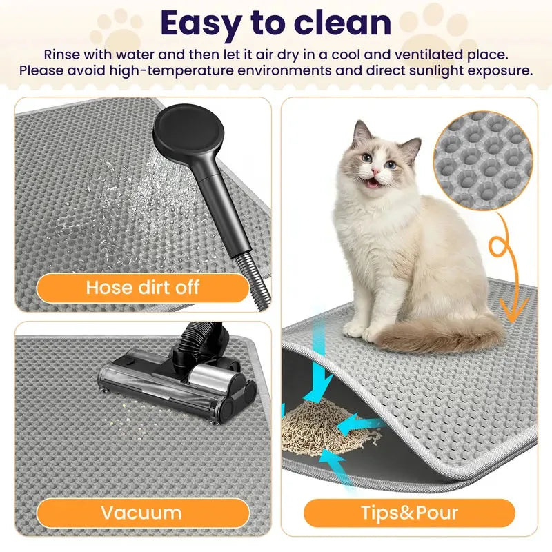Waterproof Double Layer Cat Litter Trapping Mat For Clean Floors