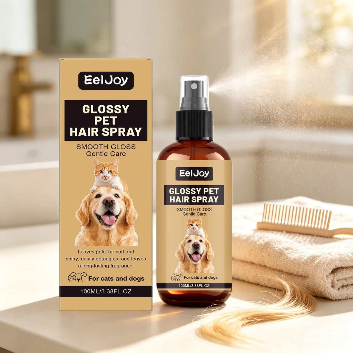 Gentle Pet Hair Care Spray For Smooth Glossy Coats