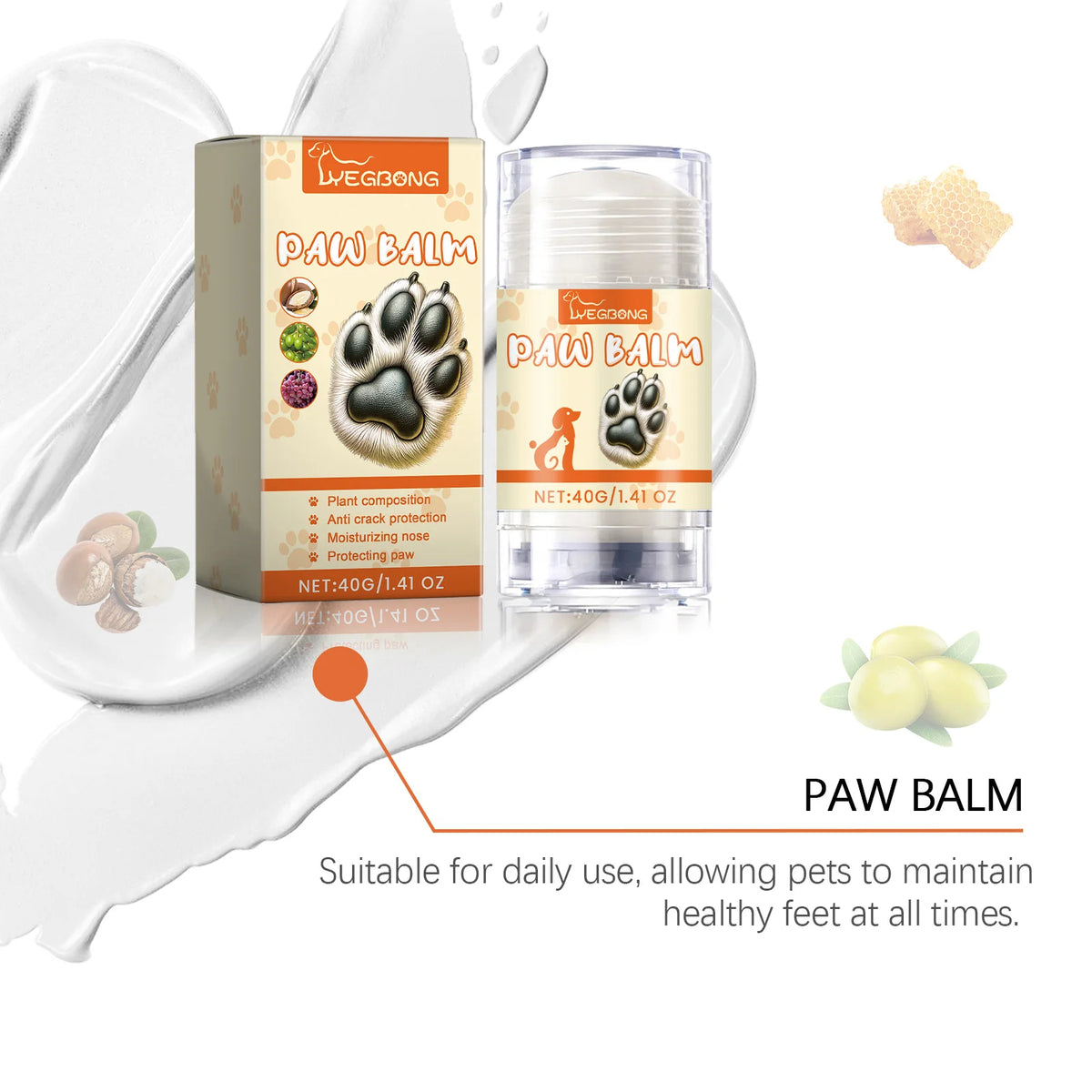YEGBONG Moisturizing Paw Balm Stick for Dogs and Cats