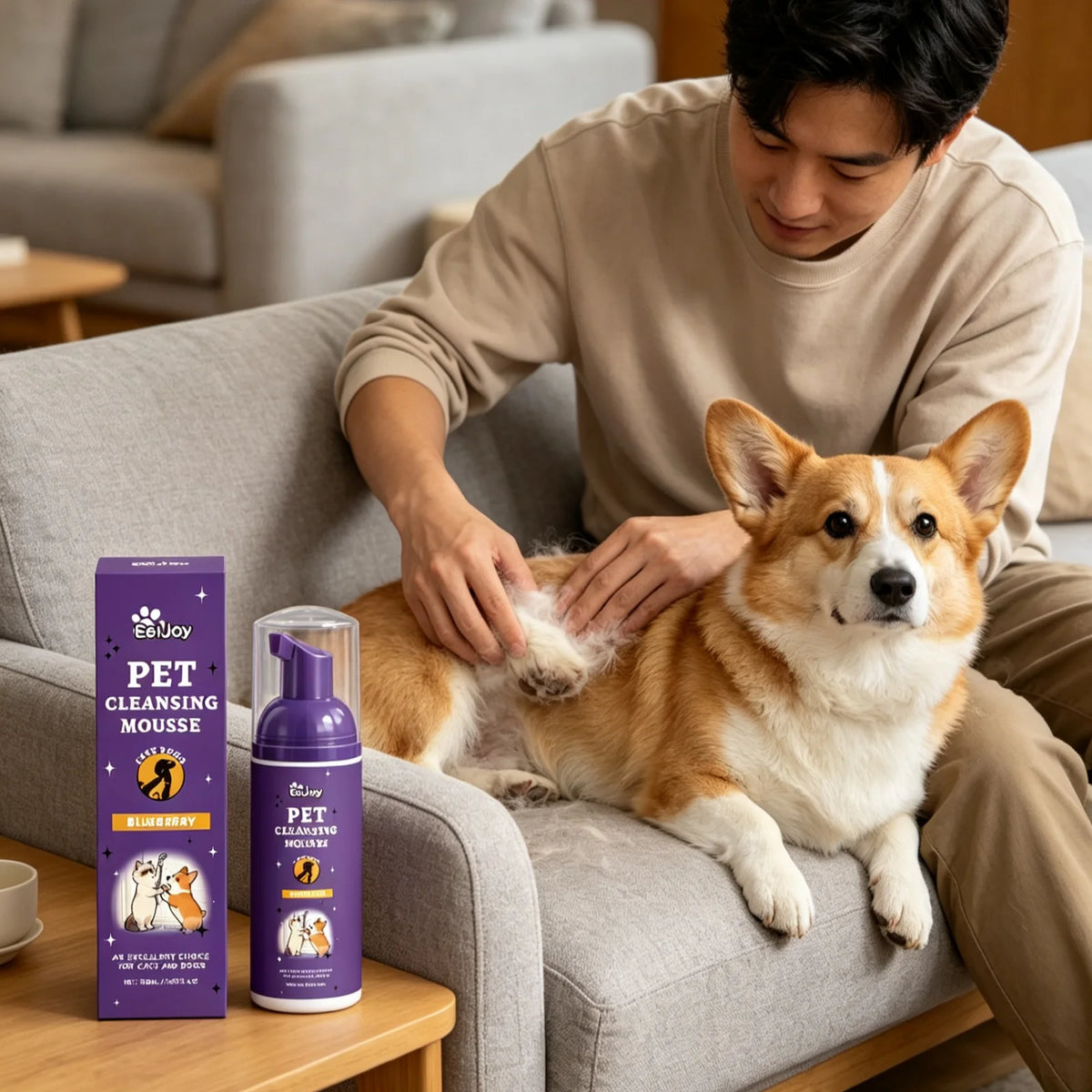 EelJoy Pet Grooming Foam Cleansing Odor Control for Soothing Skin