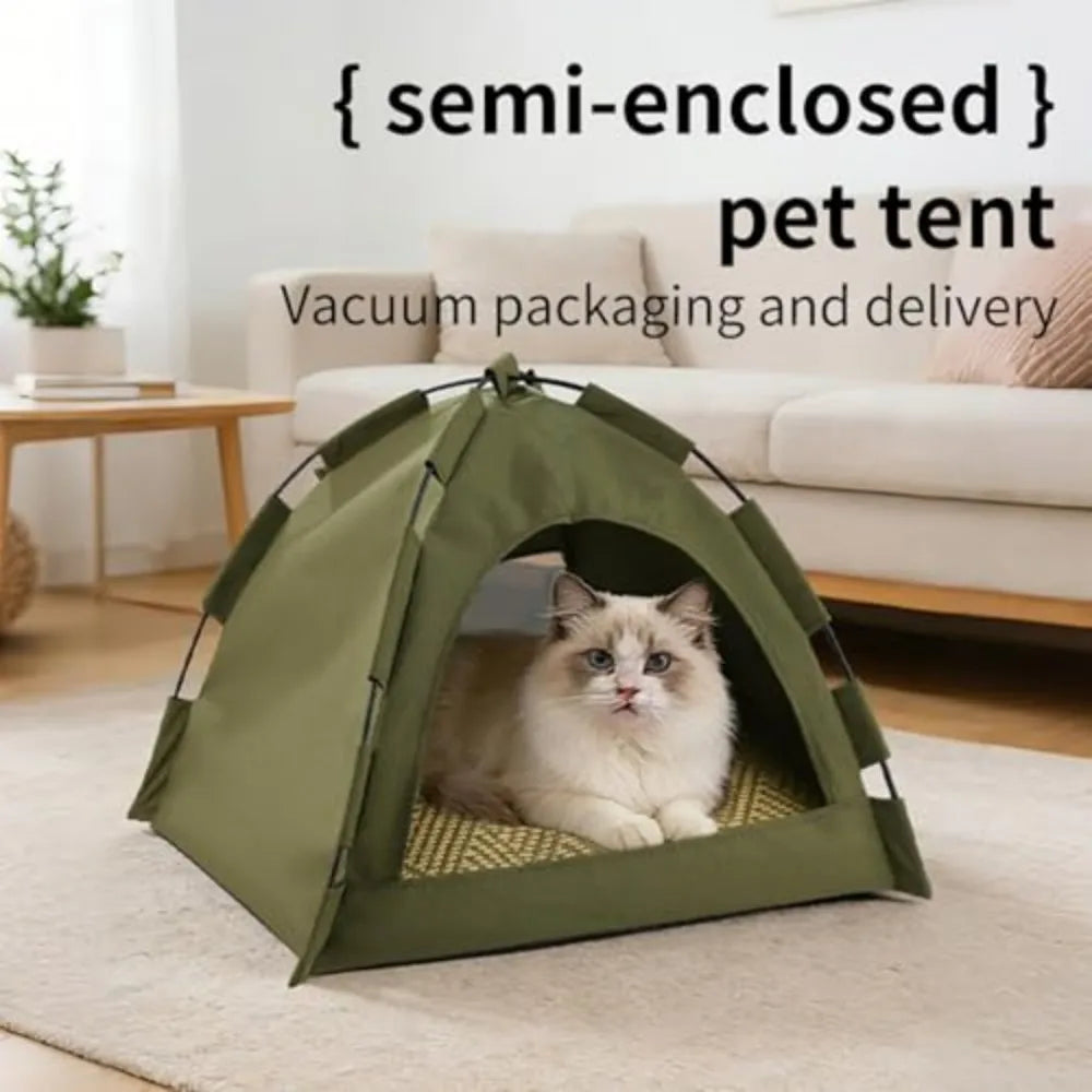 Semi Enclosed Outdoor Pet Tent Shelter for Cats and Dogs