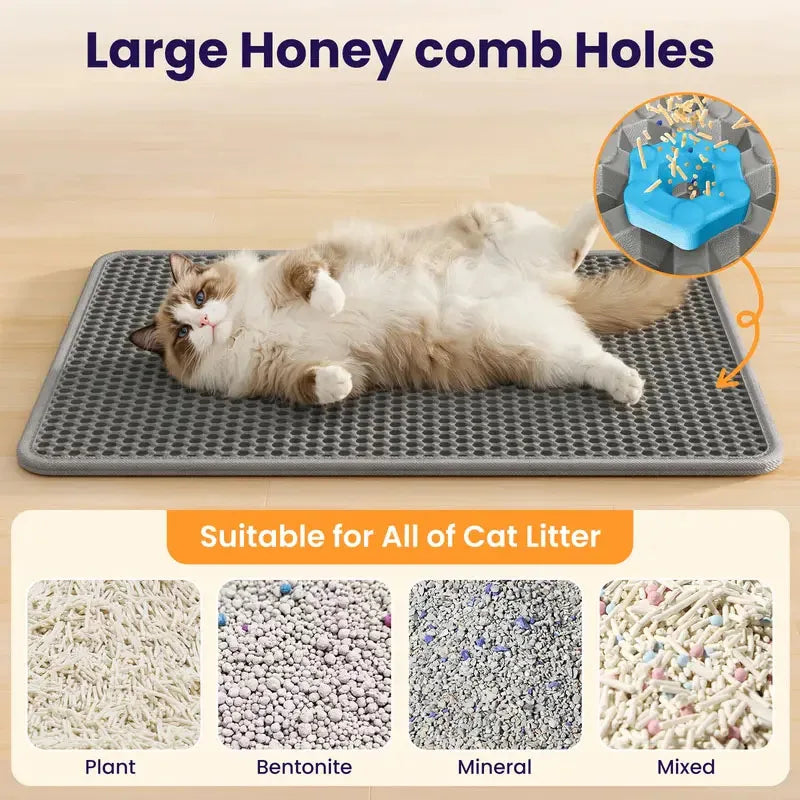 Waterproof Double Layer Cat Litter Trapping Mat For Clean Floors