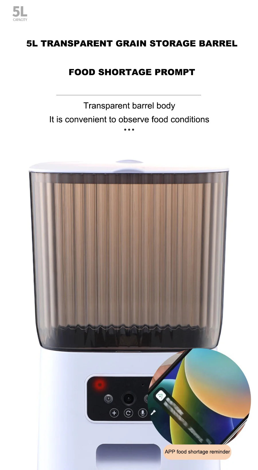 Smart App Controlled Pet Feeder Timer For Dogs And Cats