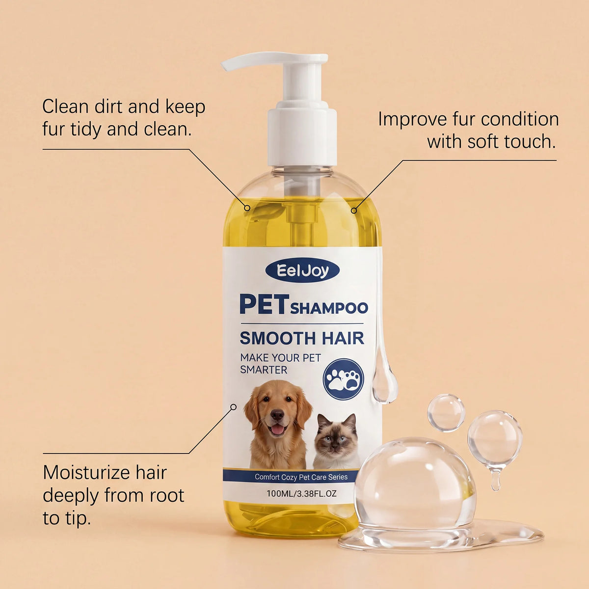 YEGBONG Gentle Pet Grooming Shampoo for Cleaning and Tangle Free Fur