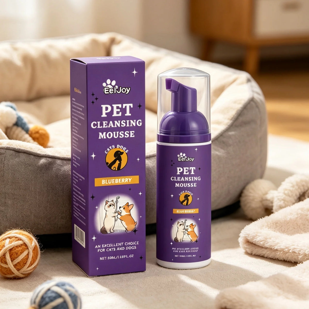 EelJoy Pet Grooming Foam Cleansing Odor Control for Soothing Skin