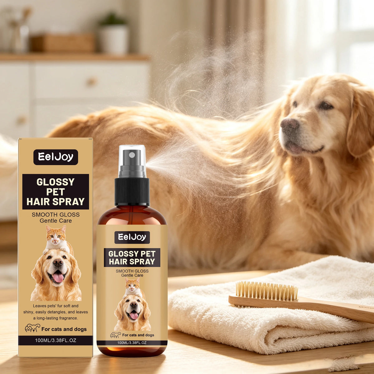 Gentle Pet Hair Care Spray For Smooth Glossy Coats