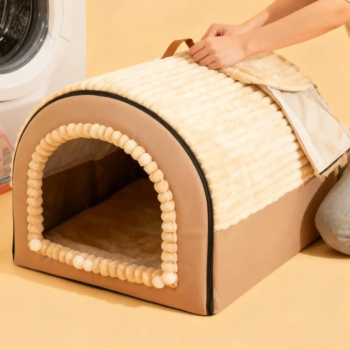 Enclosed Cat Cave Bed With Removable Washable Nest