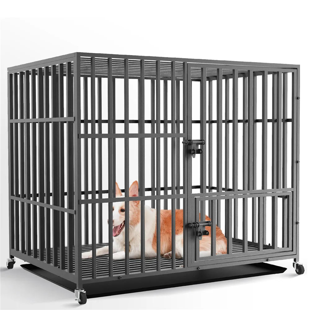 Bingopaw Heavy Duty Metal Dog Kennel With Removable Tray