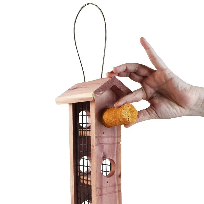 Cedar Wild Bird Suet Plug Feeder for Suet Dough Plugs