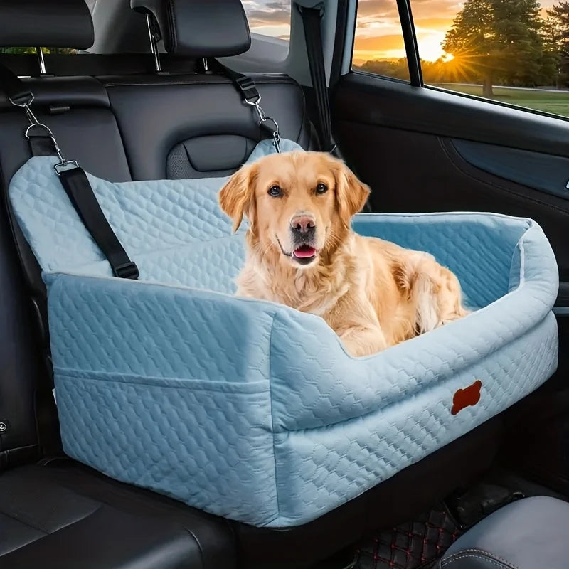 Dog Car Seat Booster Cushion With Memory Foam Storage Bag