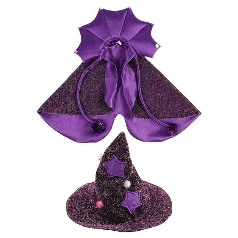 Halloween Witch Costume With Cloak And Hat For Pets