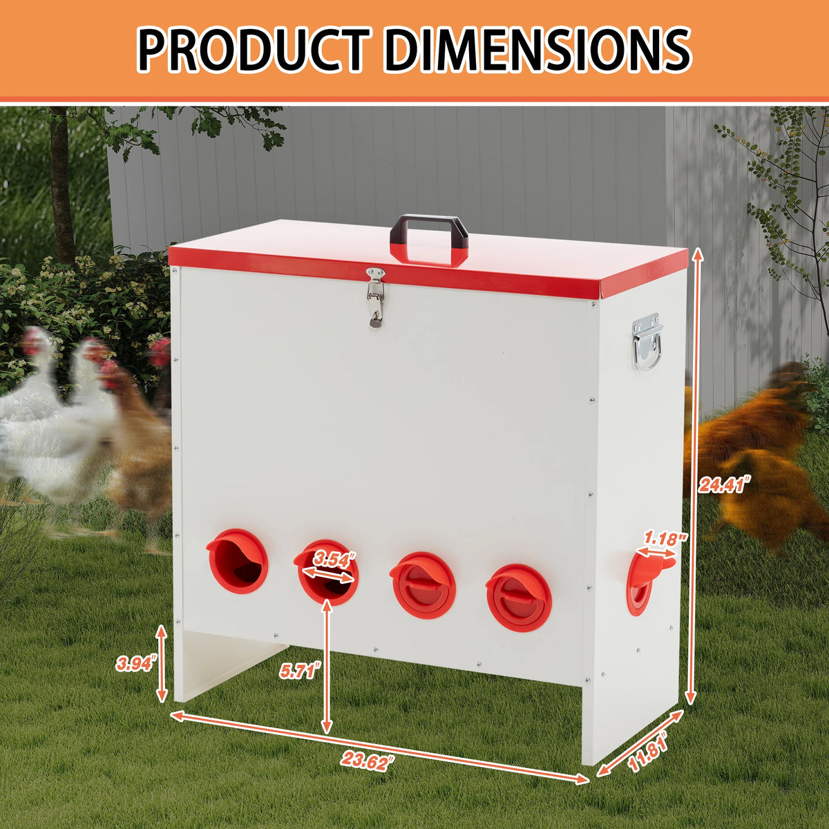 Rat Proof Metal Poultry Feeder With No Waste Design
