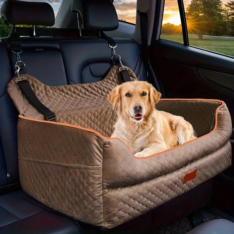 Dog Car Seat Booster Cushion With Memory Foam Storage Bag