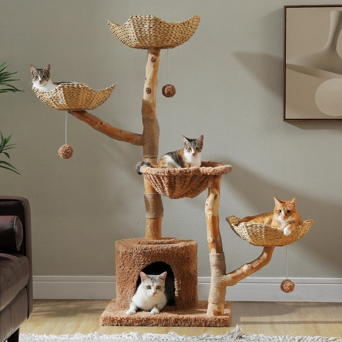 PAWZ Road Cat Tree Tower With Sisal Scratching Post