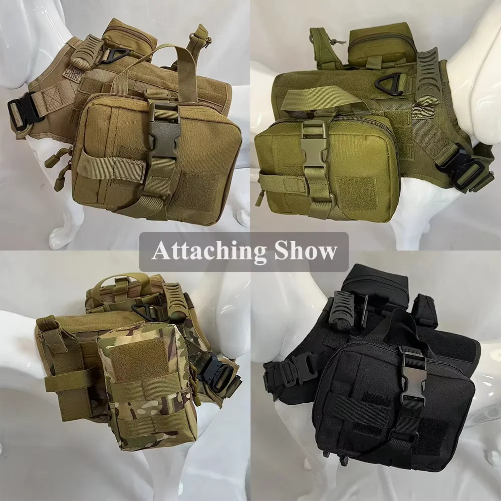 PETRAVEL Tactical Dog Harness Bags With MOLLE Training Pouches