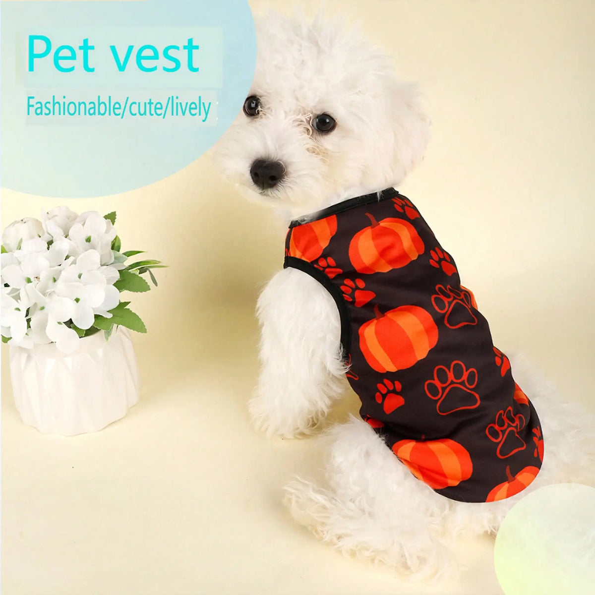 Funny Pumpkin Print Dog Shirt For Holiday Parties And Festivals