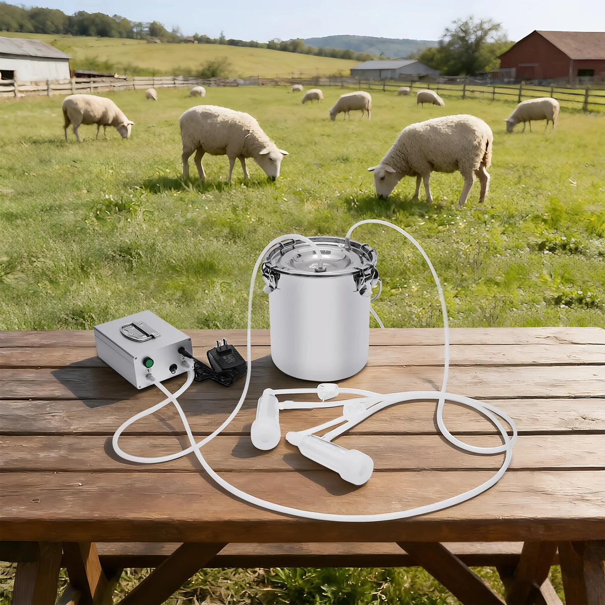 Humane Goat And Sheep Milking Machine With Pulsation Vacuum System