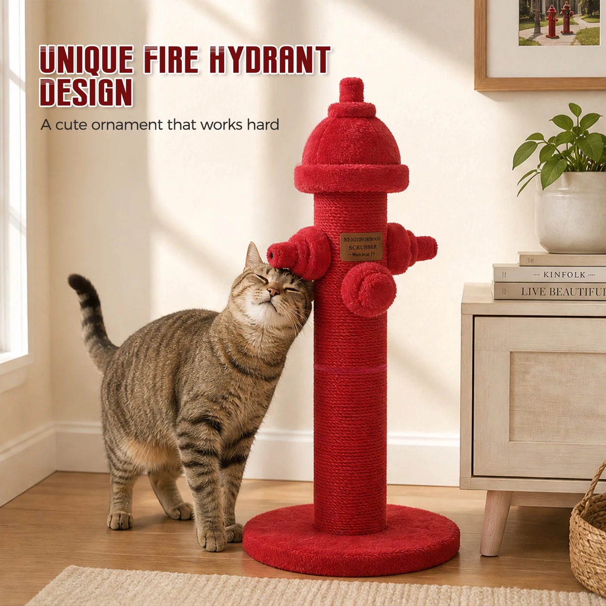 PAWZ Road Fire Hydrant Sisal Cat Scratching Post for Cats