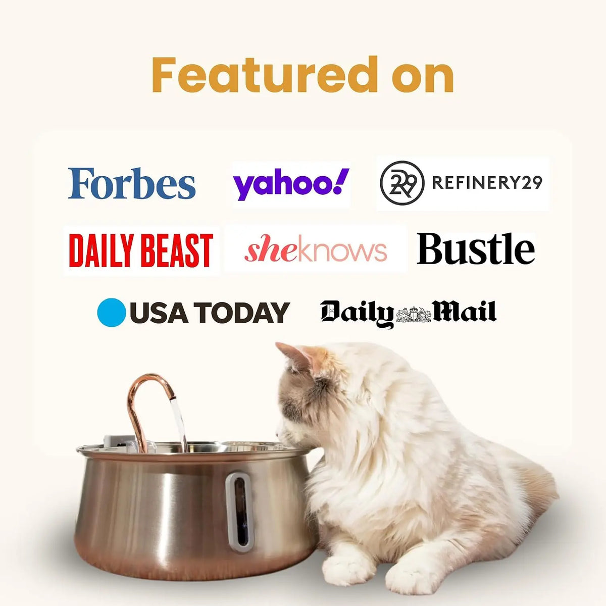 KittySpout Stainless Steel Wireless Cat Water Fountain for Pets