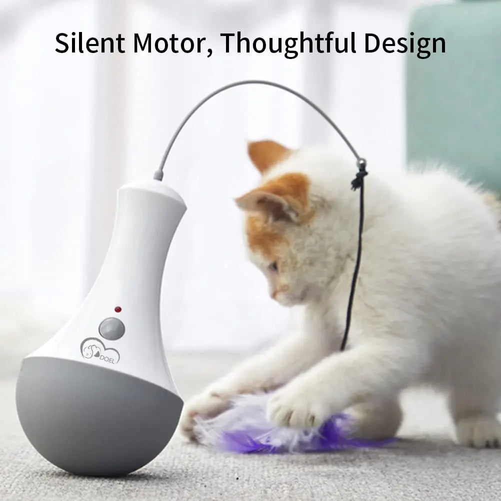 Interactive Feather Teaser Toy for Cats and Kittens Indoor Play