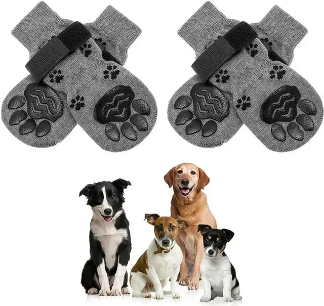 Comfortable Adjustable Non Slip Dog Socks for Indoor Paw Protection