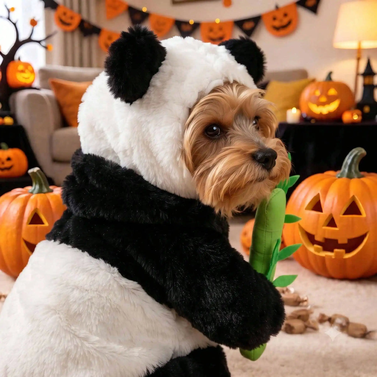 Halloween Dog Panda Transformation Costume With Complete Head Mask