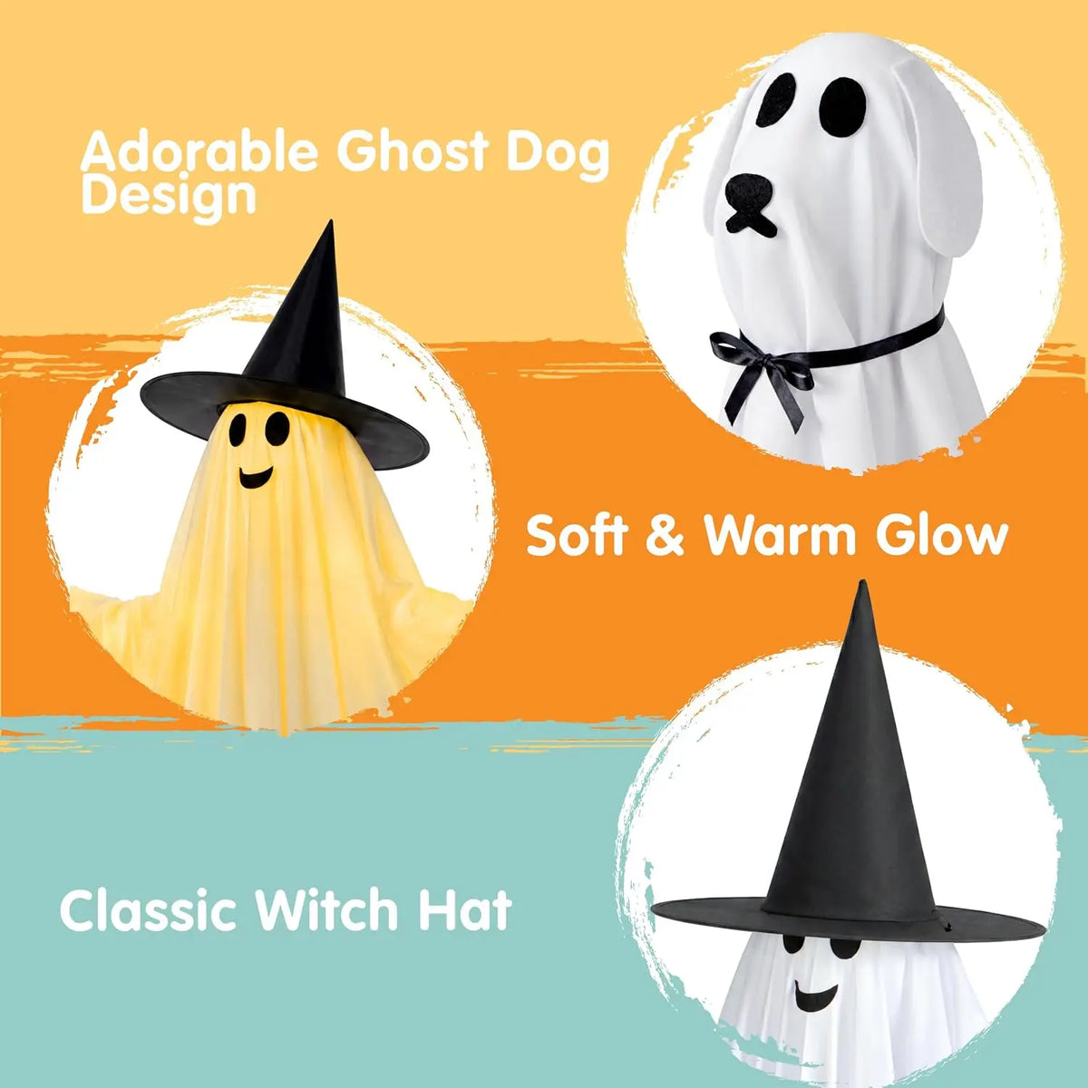 Joyfy Halloween Ghost and Dog Decorations With LED Lights