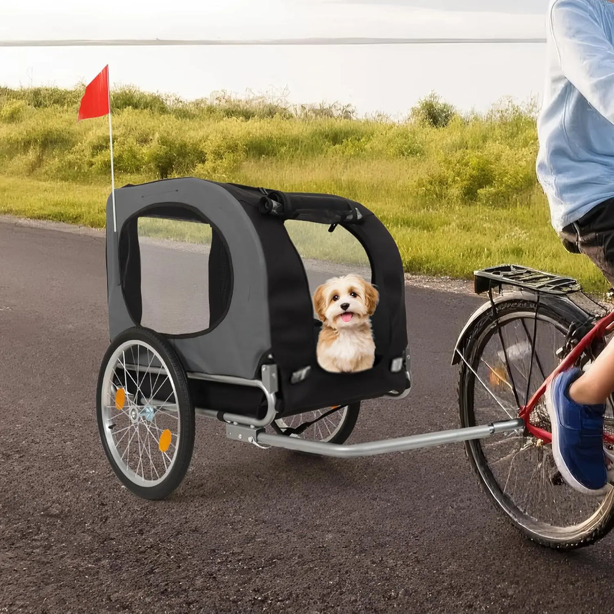 HiMISS Dog Bike Trailer and Jogging Stroller with Collapsible Frame