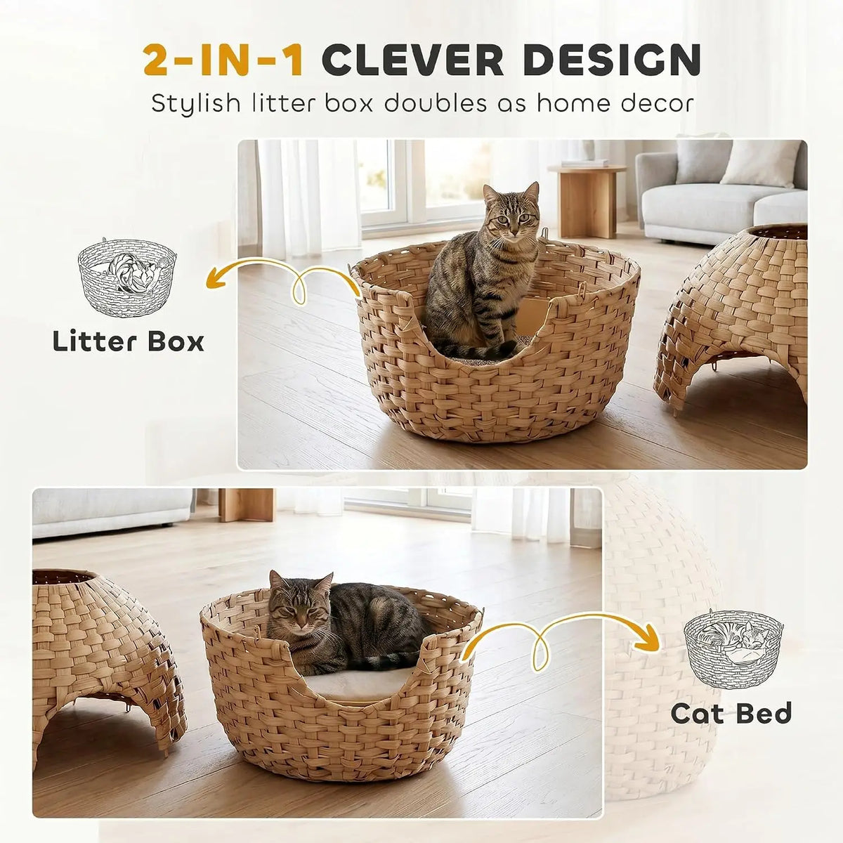 Hidden Cat Litter Box Plant Furniture Enclosure With Faux Plant