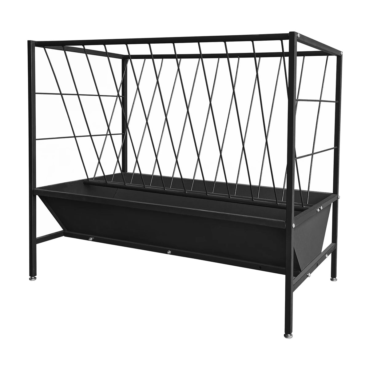 Heavy Duty Pasture Hay Feeder With Grain Pan for Livestock