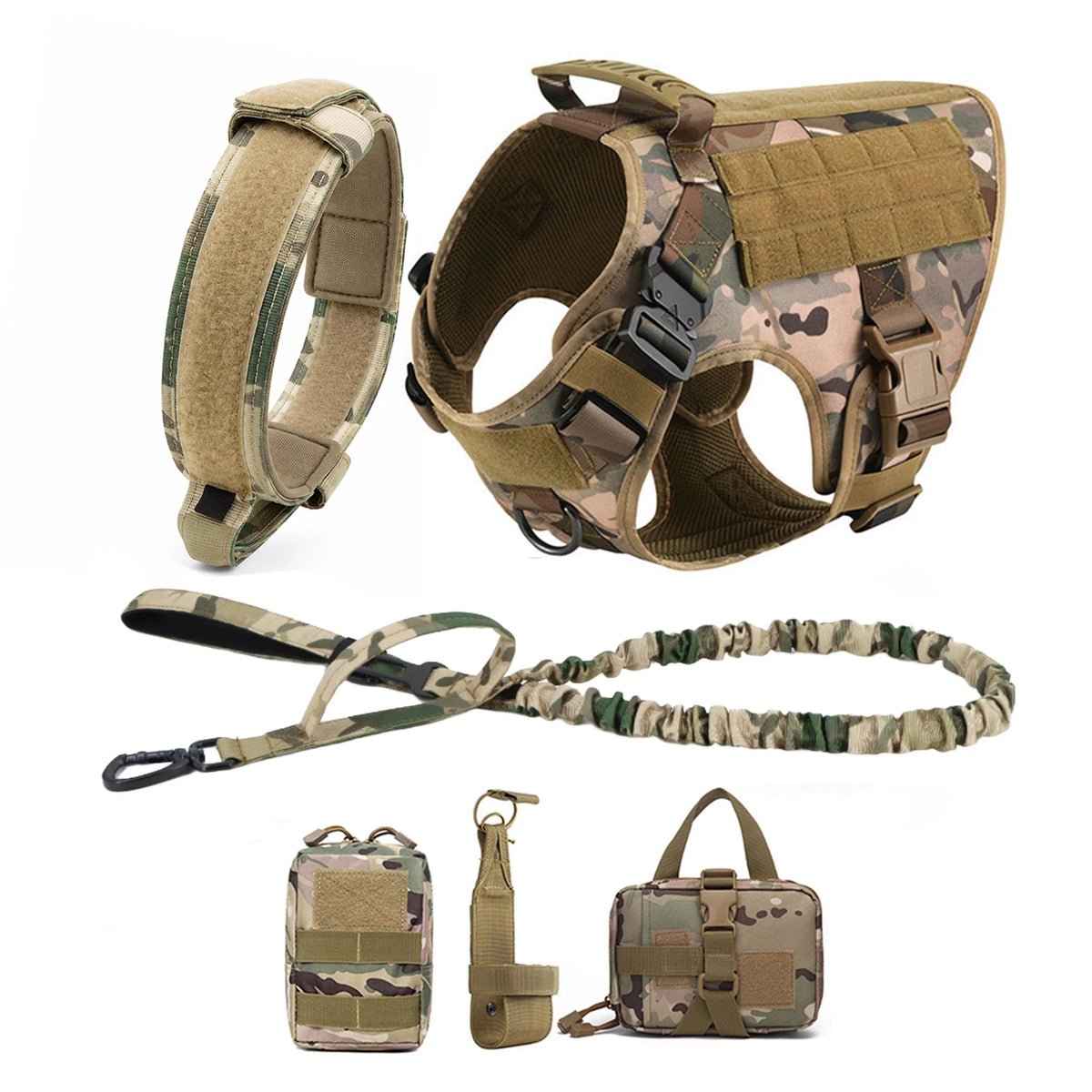 PETRAVEL Tactical Dog Harness With MOLLE Pouches For Training