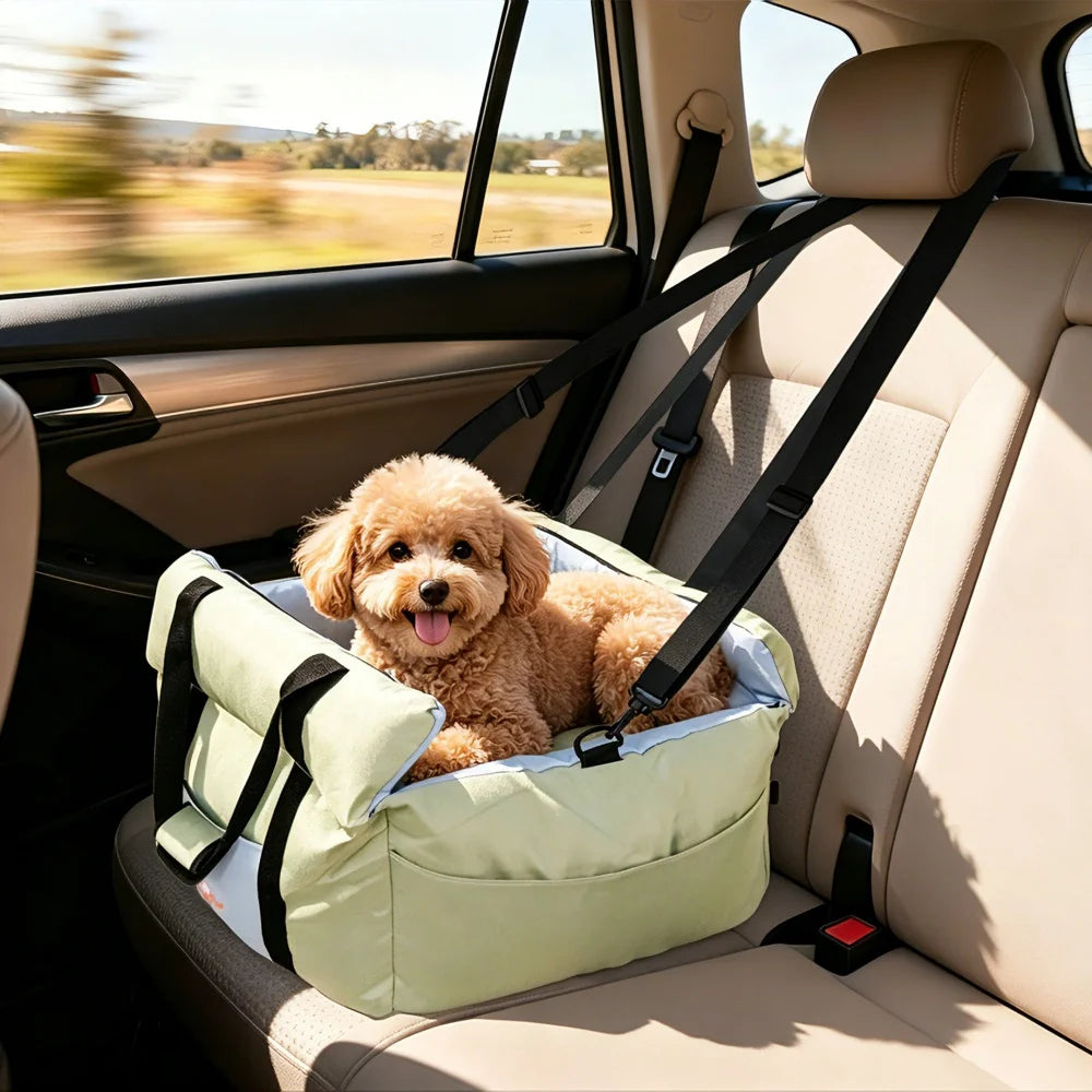 BORWART Dog Car Seat With Safety Belt And Washable Cover