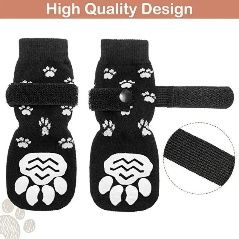 Comfortable Adjustable Non Slip Dog Socks for Indoor Paw Protection