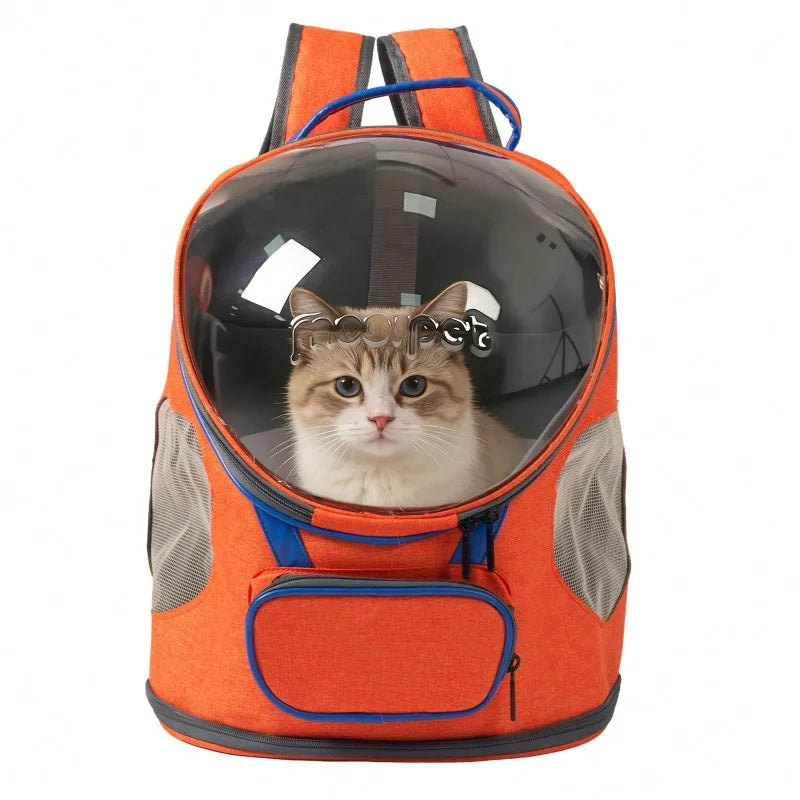 Foldable Breathable Transparent Pet Carrier Backpack for Cats and Dogs