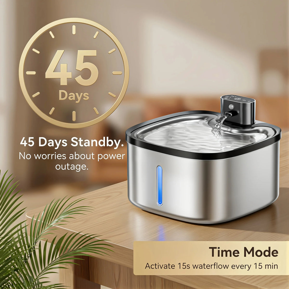 ERAMONG Wireless Smart Pet Water Fountain With Motion Sensor