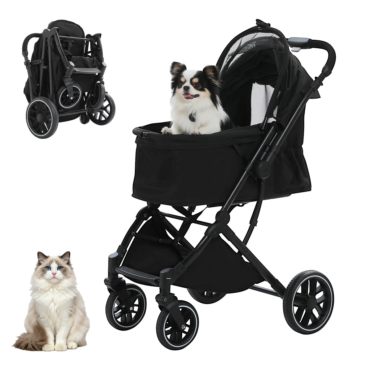 PAWZ Road Foldable Pet Stroller With Reversible Handle