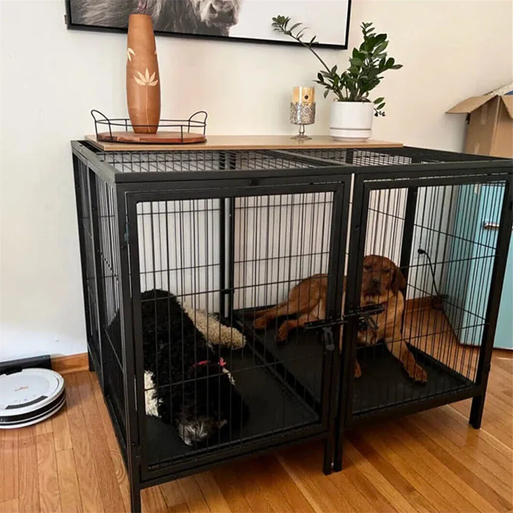 BORWART Heavy Duty Metal Dog Crate With Removable Divider Panel