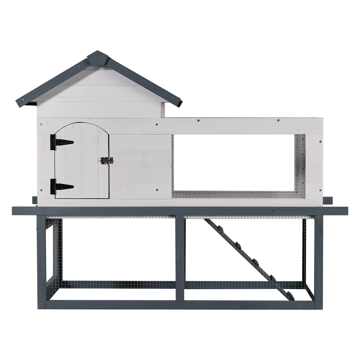 Elevated Chicken Coop With Outdoor Run And Easy Clean Tray
