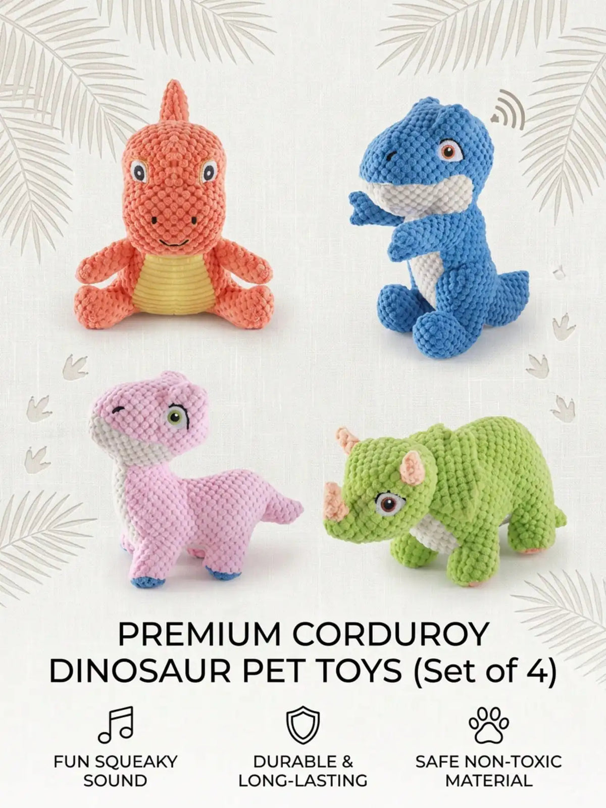 Cute Dinosaur Squeaky Dog Toy With Interactive BB Sound