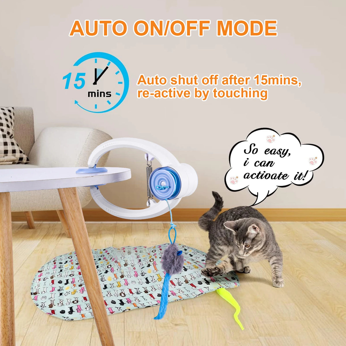 ATUOTIN Interactive Feather Cat Teaser Toy for Play and Exercise