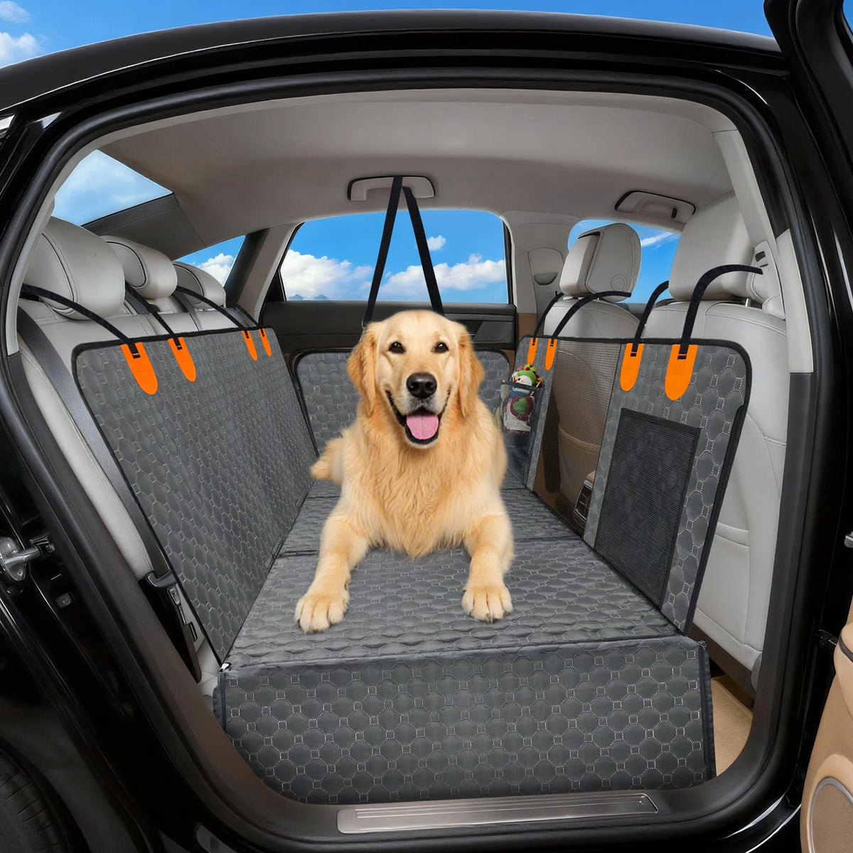 Hard Bottom Dog Car Seat Extender Waterproof Back Seat Protector