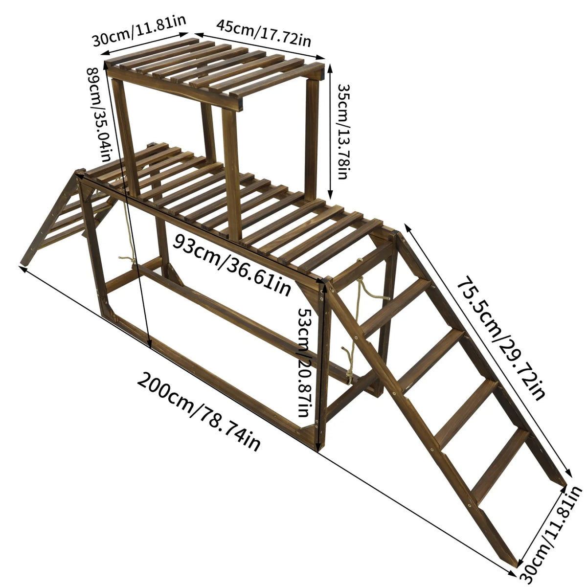BINGOPAW Wooden Chicken Perch Swing With Ladder And Activity Toys
