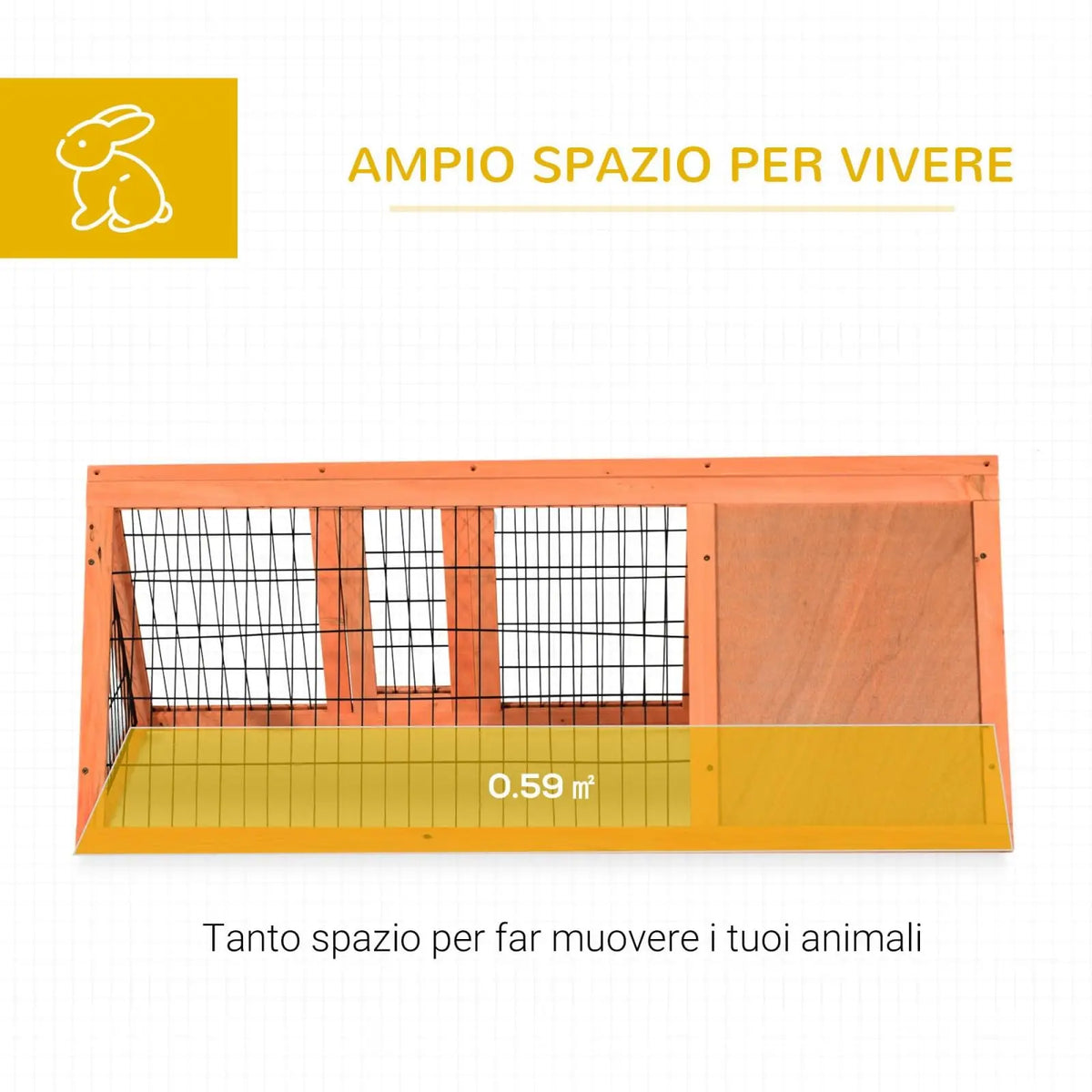 HiMISS Wooden Rabbit Hutch With Run And Easy Clean Design
