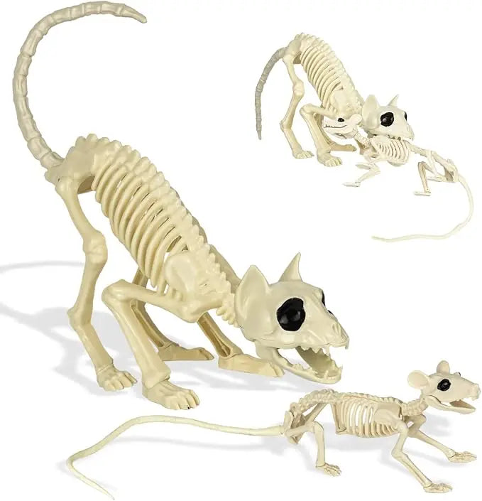 Halloween Cat And Mouse Skeleton Decorations For Spooky Party Scenes