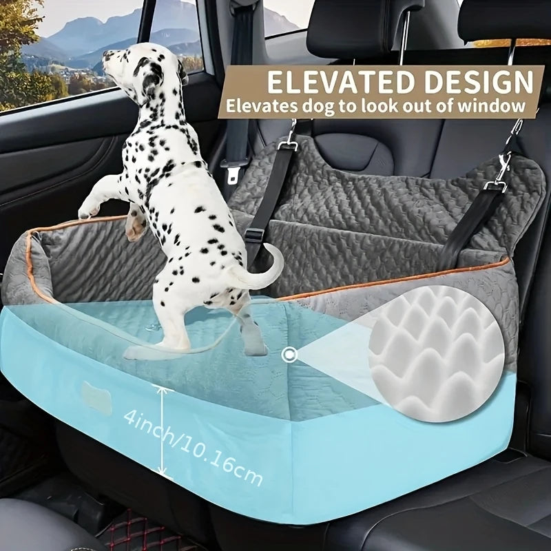 Dog Car Seat Booster Cushion With Memory Foam Storage Bag