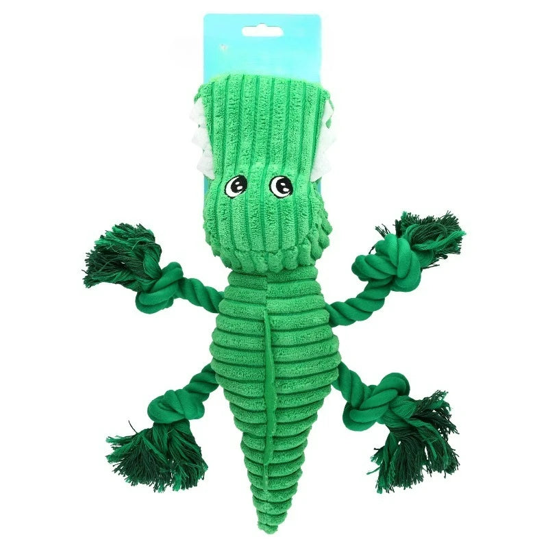 Alligator Plush Dog Toy With Squeaker For Interactive Chewing