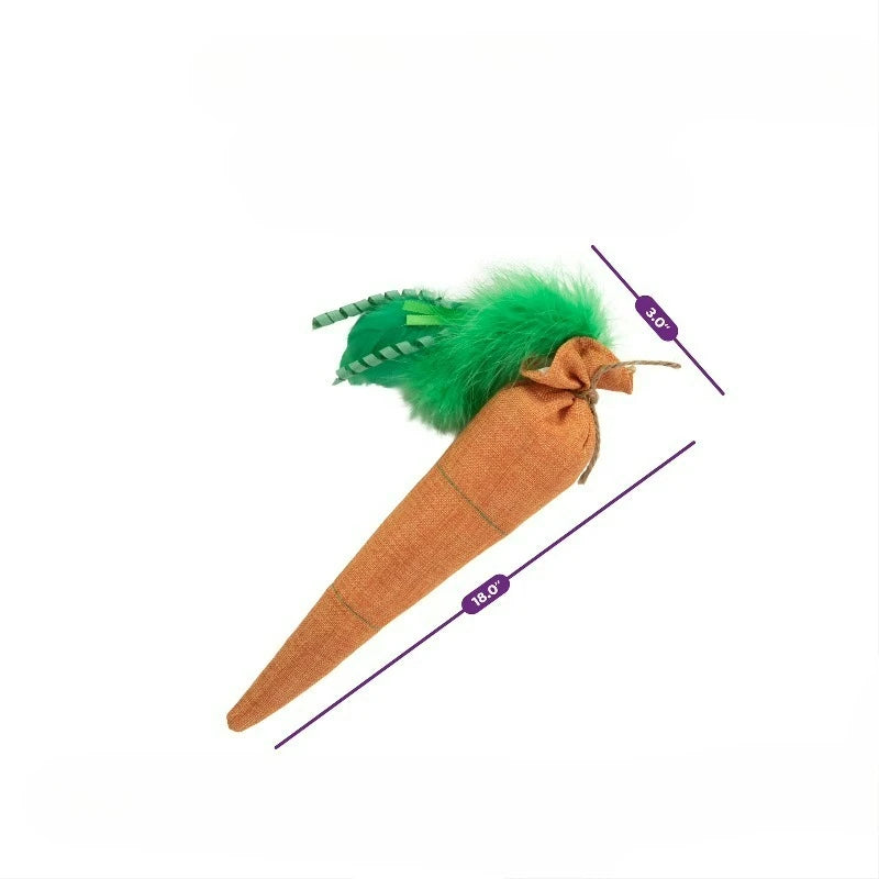 Kolossal Karrot Plush Catnip Kicker Toy Filled With Potent Catnip